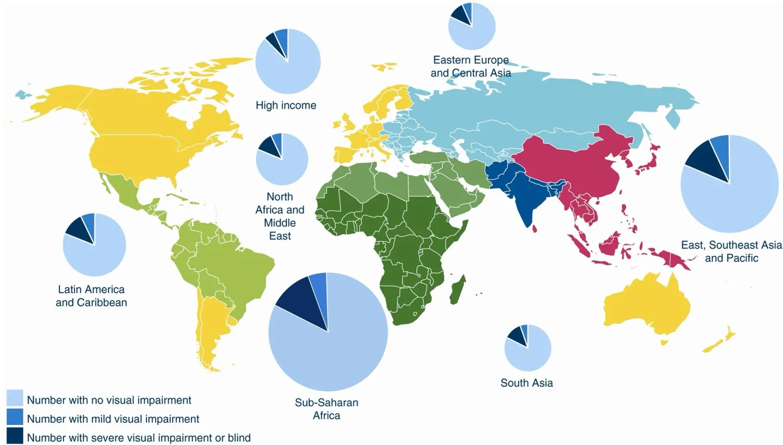 World map showing ROP prevalence